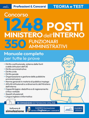 cover image of [EBOOK] Concorso 350 Funzionari amministrativi Ministero dell'Interno